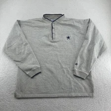 VTG Logo Athletic GameDay Dallas Cowboys Rugby Shirt Mens Large Gray Long Sleeve