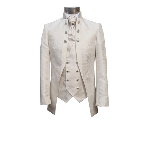 Hochzeitsanzug Herren 5-teilig Gehrockanzug Gr.70 Ivory - Bild 2 von 11