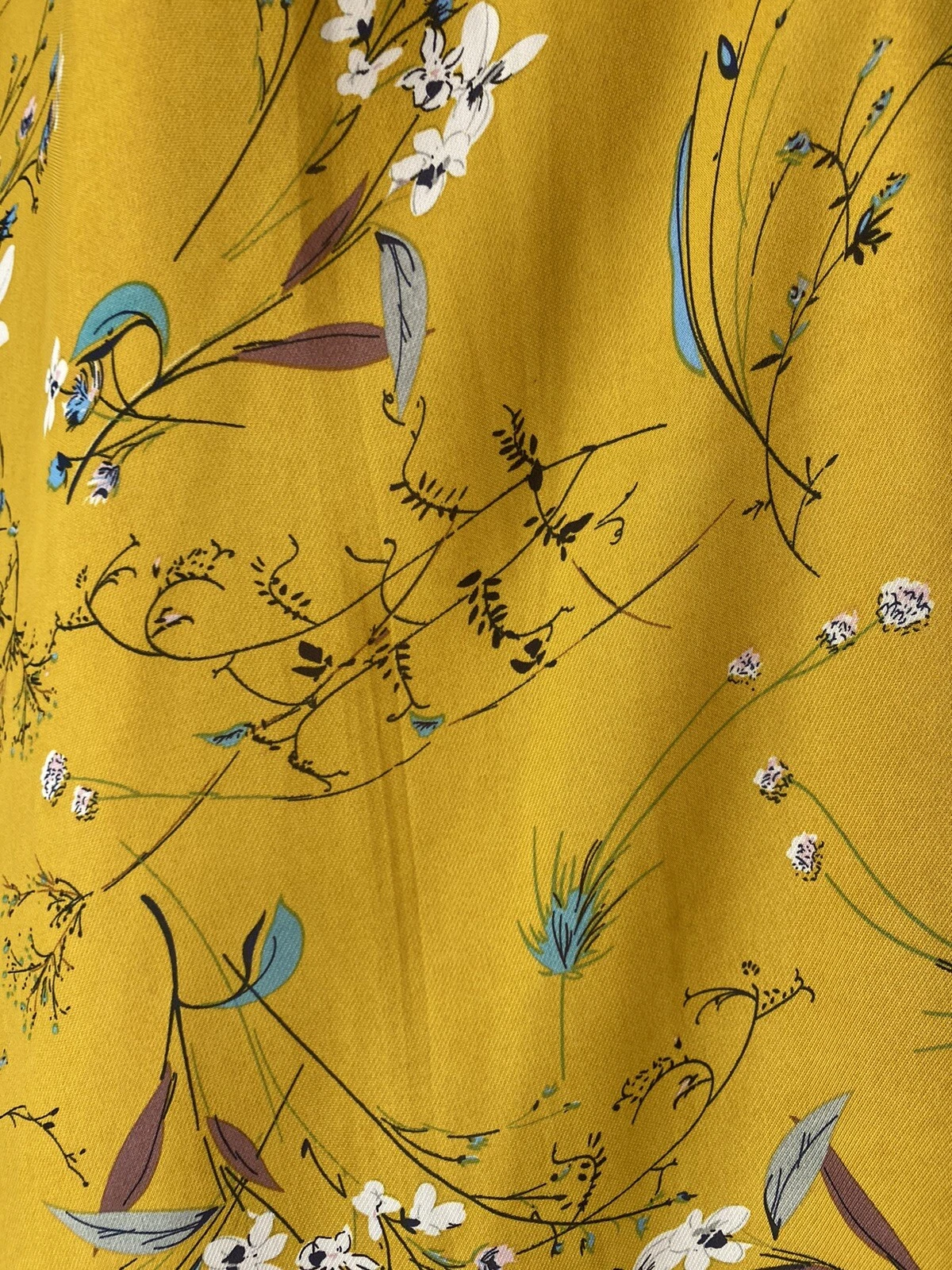 VETEMENTS Abito Jodifl donna S giallo floreale manica lunga foderato tubino boho raccolta autunnale