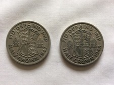 2 x Half Crown Coins - 1947 & 1948 King George VI