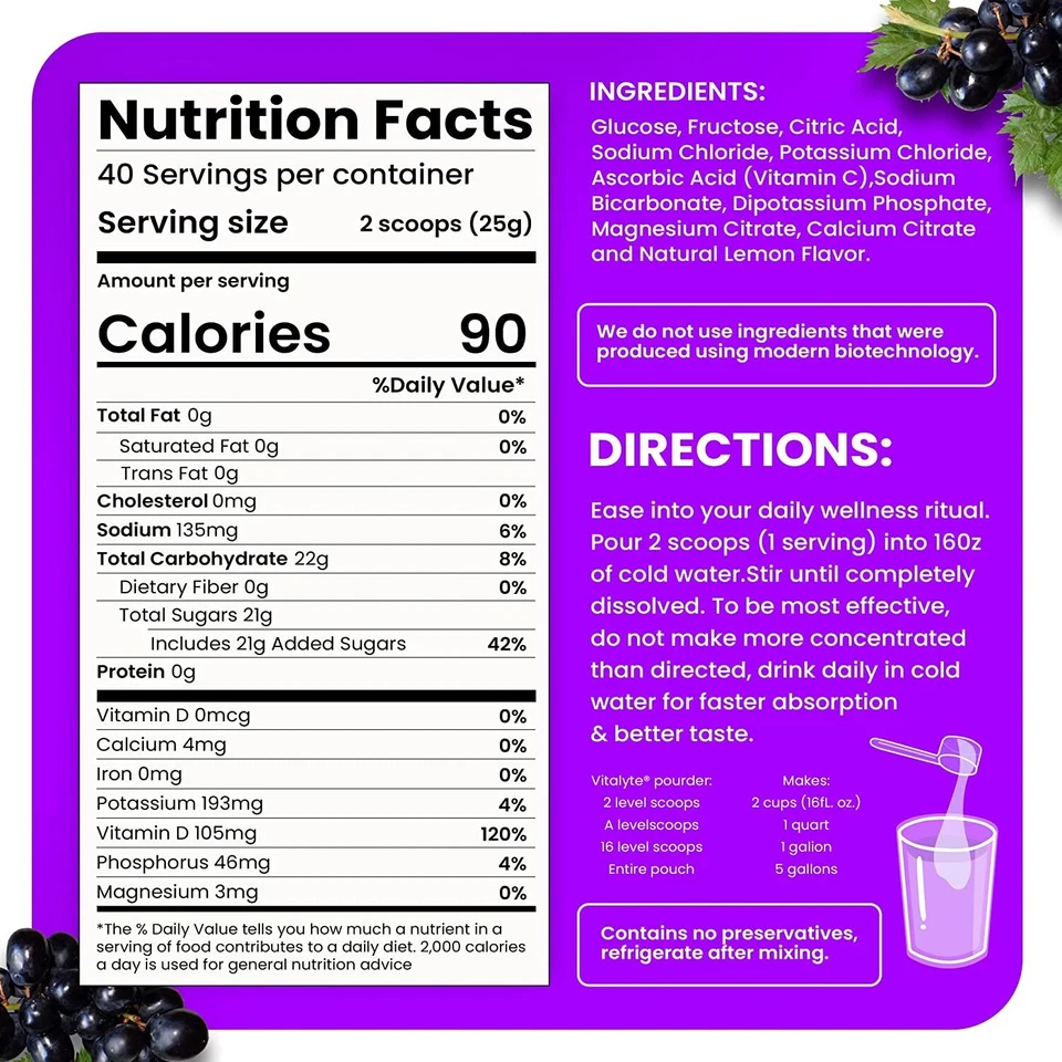 Electrolitos en Polvo, Mezcla de Bebidas para Impulso de Energía y Recuperación, Mezcla de Polvo de Hidratación Foto 4 de 4