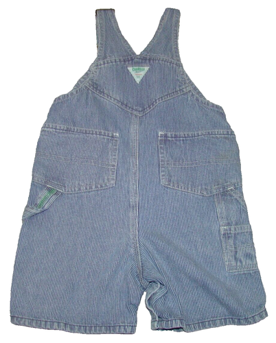 Oshkosh B'Gosh Boys 24 Months Shorts Overalls Vestbak Railroad Striped Shorts - Picture 4 of 4