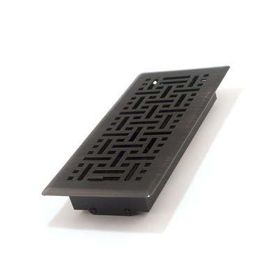 Accord Amfrrbb410 Floor Register With Wicker Design, 4-Inch X 10-Inch(Duct Opening Measurements), Oil Rubbed Bronze (611918021294)