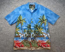 Royal Creations Shirt Mens Large Multicolor Button Up Hawaiian Beach Tropical
