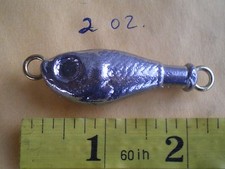 50 PCS. FISH HEAD FLUKE JIG, 2 OZ. INLINE STYLE, UNPAINTED