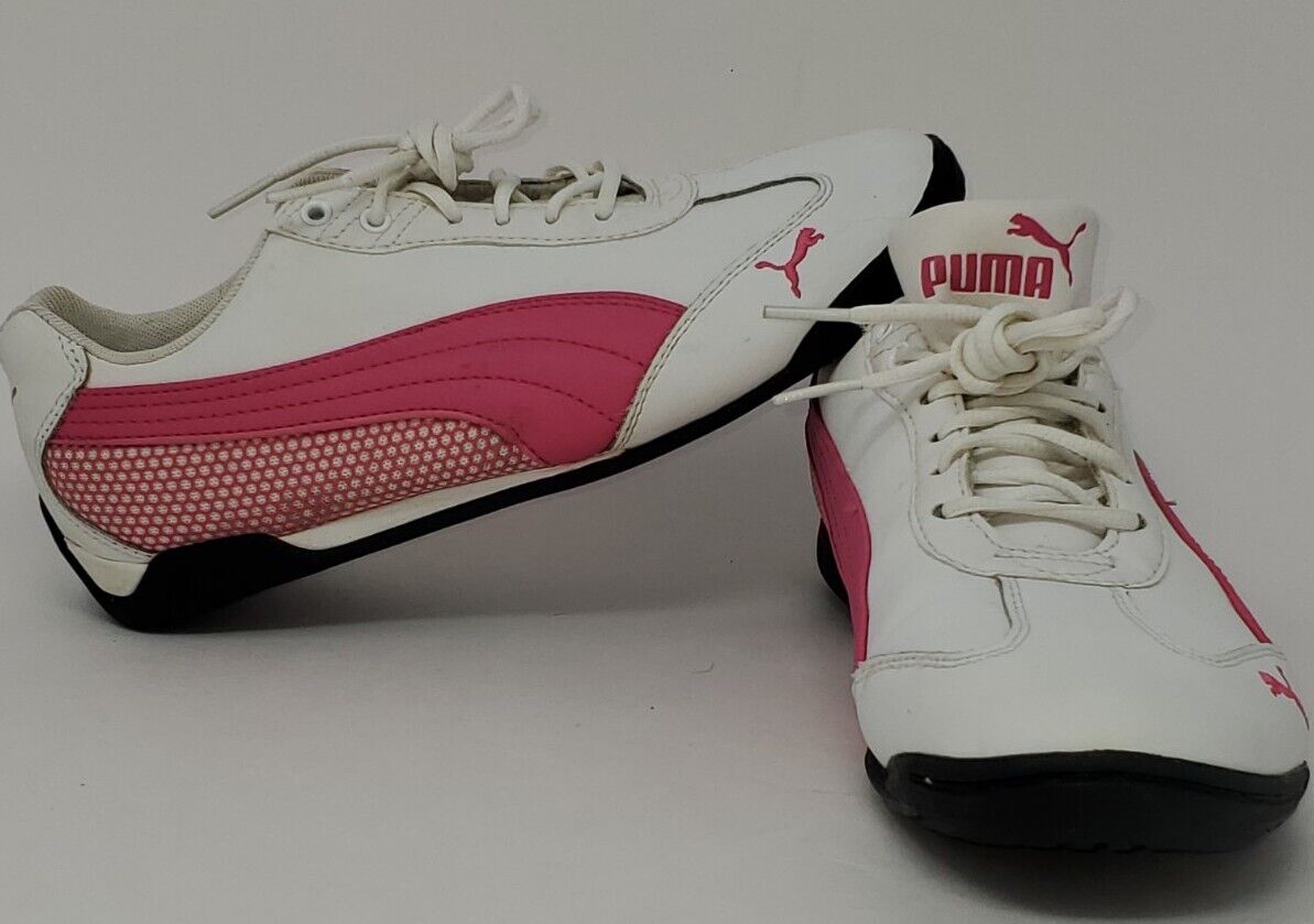 Puma Women's Pink & White Sneakers | Preowned | Art