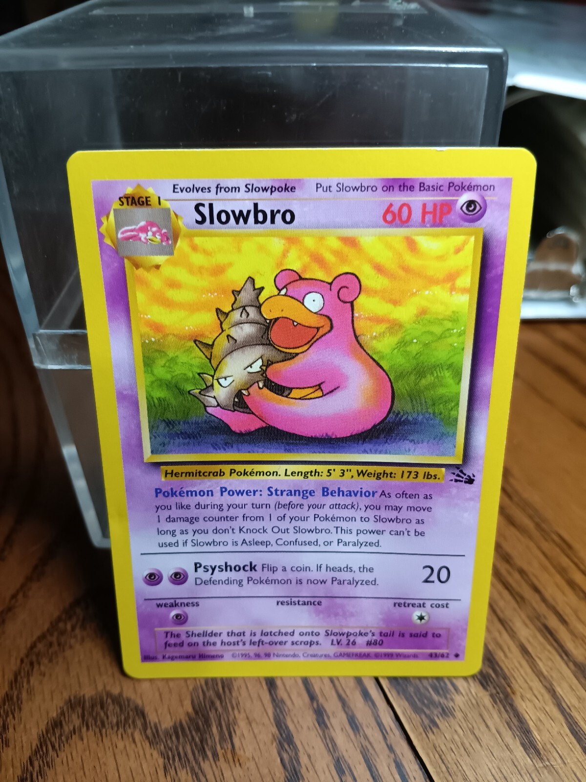 Pokémon TCG Slowbro Fossil 43/62 Regular Unlimited Uncommon WoTC NM Vintage