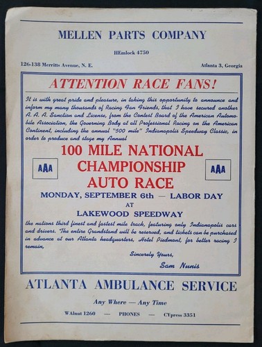 1948 Lakewood Speedway National Championship Stock Car Program, Red Byron Wins - Picture 6 of 6