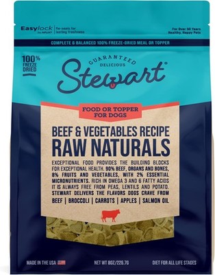 Stewart Raw Naturals Freeze Dried Raw Dog Food or Meal Topper, Beef & Vegetables