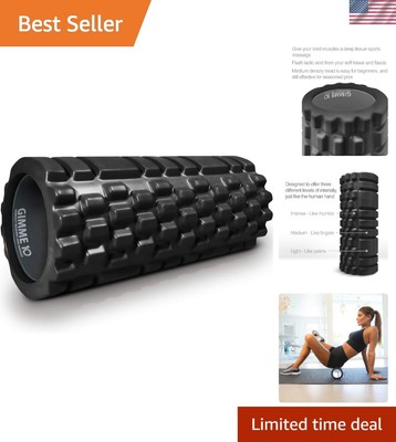 Compact Trigger Point Foam Massage Roller - Supports Up to 485 lbs, 12.5 Inches
