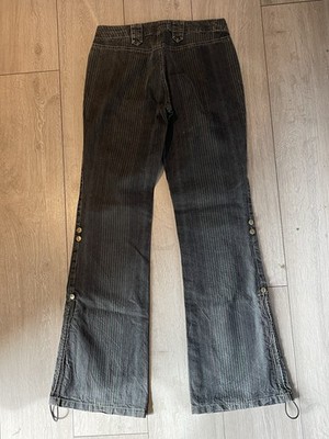 Mexx Grey Pinstripe Denim Flared Jeans With Pockets Uk12 PB42 VGC