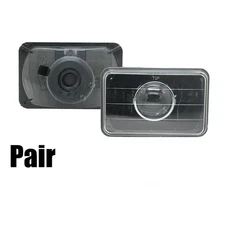 4x6"Inch Semi Sealed Beam Glass Clear Lens Diamond Cut Projector Headlights Lamp