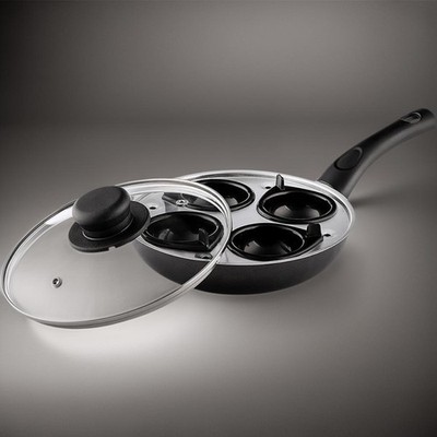 CookClassic Antihaft-Eierpochiererpfanne, 2 oder 4 Tassen Eierpochierer, 20 cm, hergestellt in UK