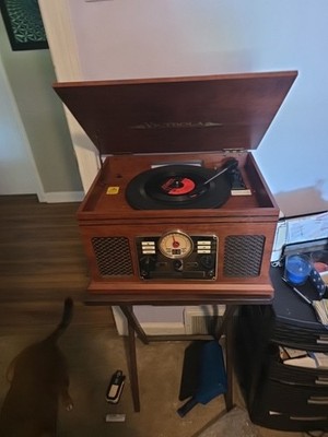 Victrola VTA-200B 6-in-1 Bluetooth Turntable Record Player CD Radio AUX   Works