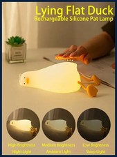 LED Duck Rechargeable Night Light Silicone Lamp Cartoon Cute Children Room Decor