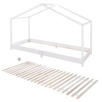 Roba Hausbett 90 X 200 Cm Lattenrost Kinderbett Holz Weiß Lackiert