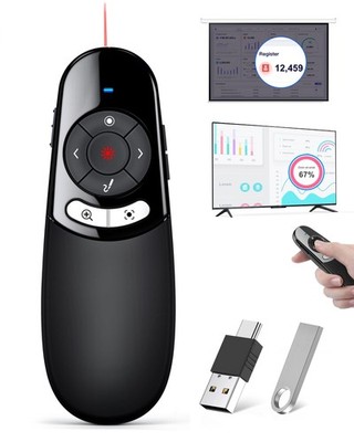 2IN1 Laser Pointer Digital Presentation Clicker on TV Screen w USB Flash Drive,