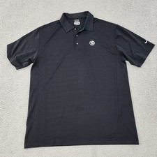 Nike Golf Dri-Fit Polo Mens XL Black Performance Embroidery Shirt