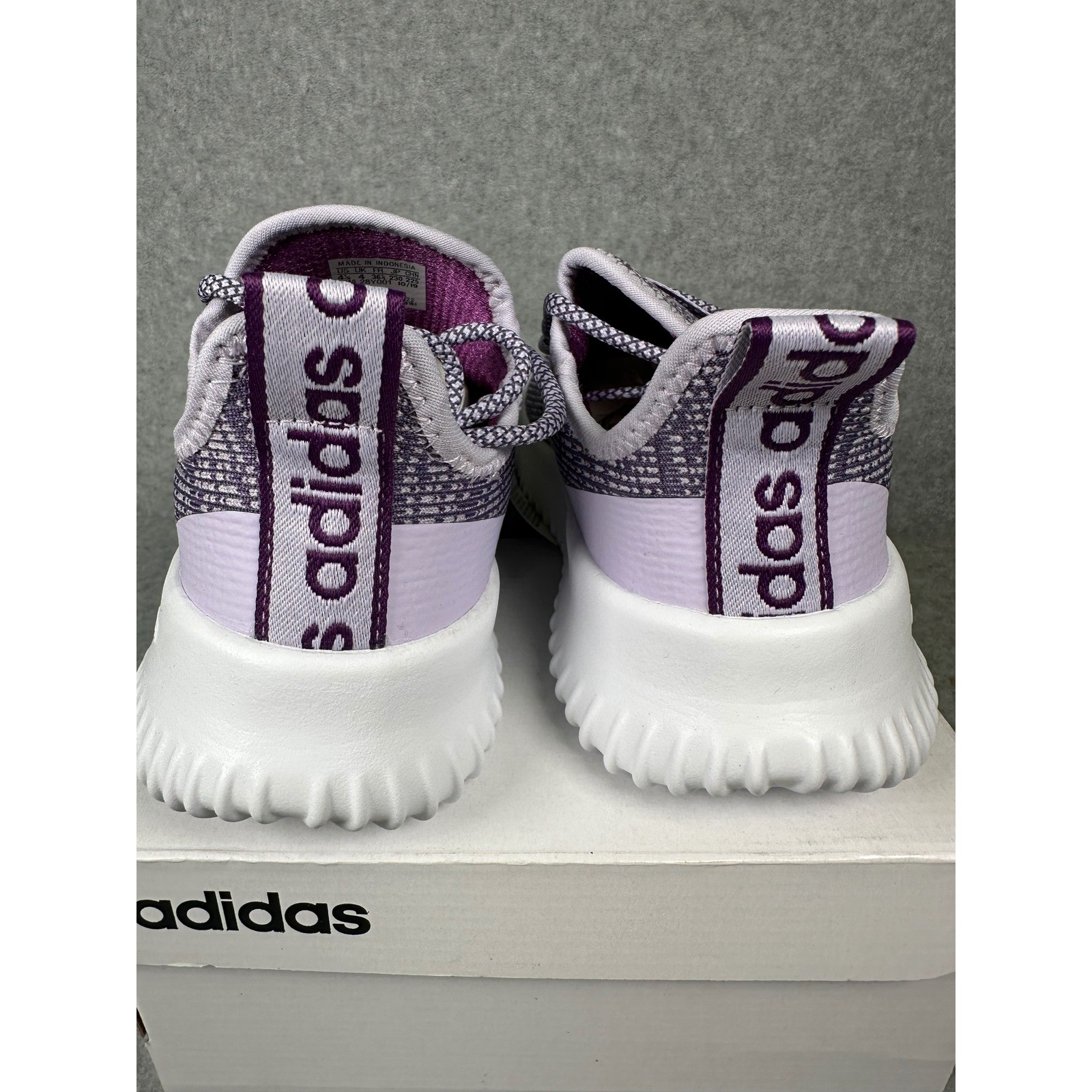 Adidas Kaptir K Big Kids Size 4.5 Sneakers Purple Athletic Running Shoes thumbnail 4