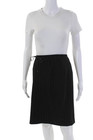 Escada Womens Hook Closure Lined Tie Waist Mini Pinstriped Skirt Black Size 42 — photo 1