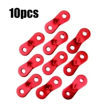 10 Pcs Red Camping Tent Lock Cord Rope Fastener Guy Line Tensioners Bent Runners