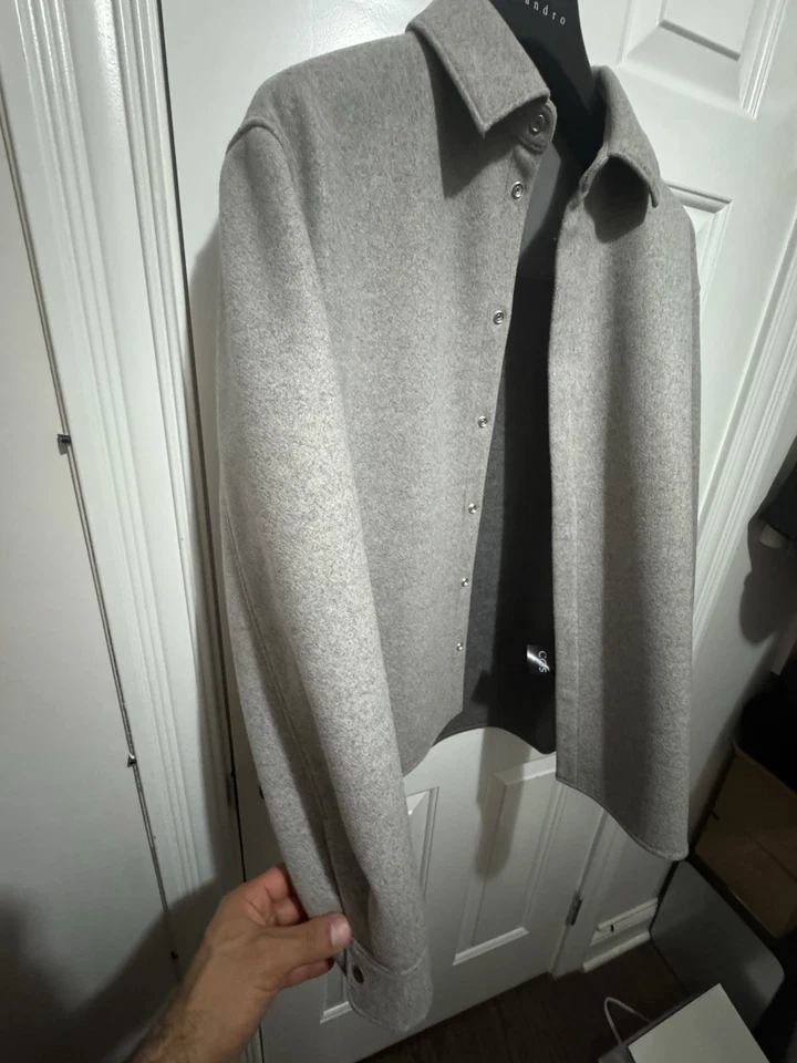 Sobrecamisa Chaqueta COS Relajada Gris Mezcla Lana Talla S - Nunca Usada Foto 2 de 4