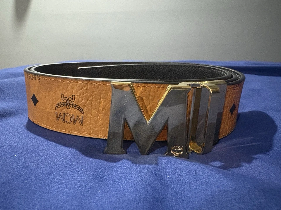 Cinturón reversible MCM Claus M en Visetos 1,75" - negro Foto 2 de 3