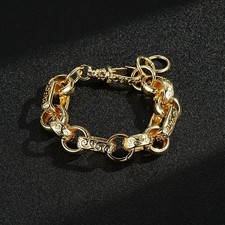 Gypsy Belcher Bracelet Gold Filled | 18mm Bold Links with Albert Clasp | 8 & 8.5