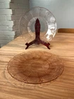 Set of 2 Jeanette Cherry Blossom Pink Depression Glass 9" Dinner Plates – Vtg