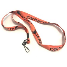 Carhartt Orange And Black ID Lanyard Key Clip Streetwear Black Lettering Work