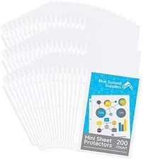 Mini Sheet Protectors Clear Plastic Reinforced Page Sleeves