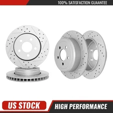 For 2008-2011 2012 Jeep Liberty Dodge Nitro Front Rear Drilled Brake Disc Rotors