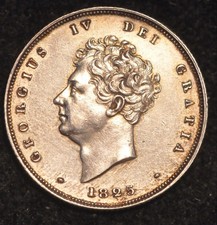 Shilling 1825 George IV  .925 Silver Cleaned (T33)