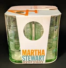 RARE Set 4 NEW Martha Stewart Ringed Green Ice Tea Cooler Glasses NIB
