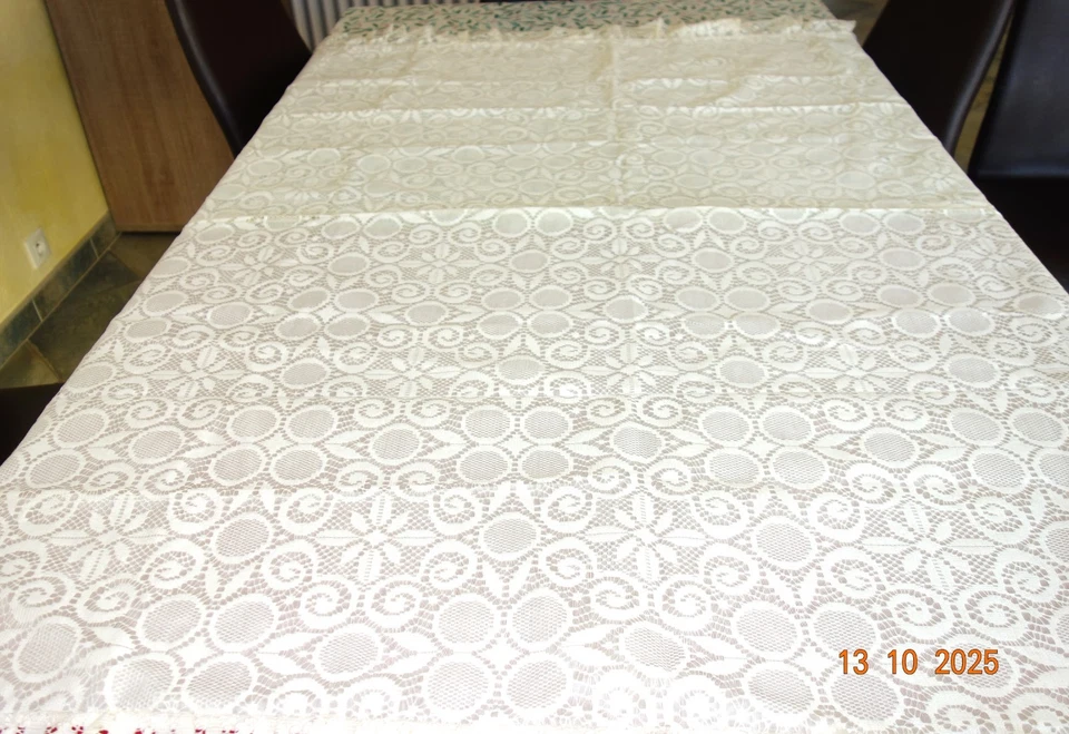 ANCIEN  HOUSSE EDREDON + 2 TAIES OREILLERS VINTAGE DENTELLE BRODERIE neuf - Photo 3/4