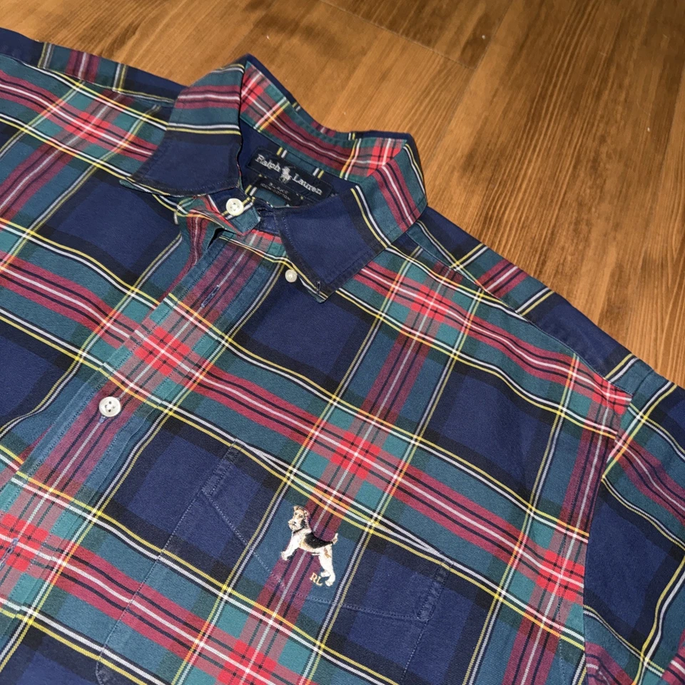 Polo Ralph Lauren Blake XL Golden Retriever perro vintage camisa abotonada para hombre Foto 3 de 4