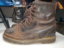Vtg Dr Martens 1460 Boots 8-Eye UK 6 Women  s US 8 Brown Leather Made In England