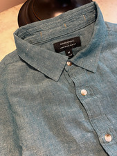 Banana Republic Linen Blend Slim Fit Shirt - MEN'S M - EPOC - Green