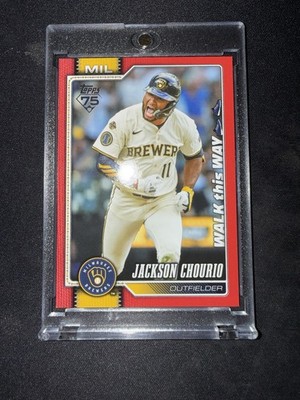 2025 Topps Jackson Chourio Milwaukee Brewers WALK this WAY RED 5/5 Bookend SSP