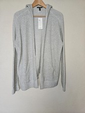 NWT Eileen Fisher Peruvian Organic Cotton Hooded Cardigan XS Dark Pearl Gray