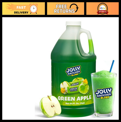 Green Apple Slushie Mix - 1/2 Gallon Frozen Drink Concentrate, 5:1 Ratio, Fruit