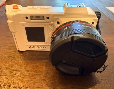 NEW White Digital Camera 4K, 70 megapixels, Wifi