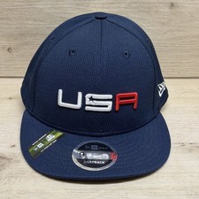 New Era Blue Golf Snapback Hat Polyester OSFM...