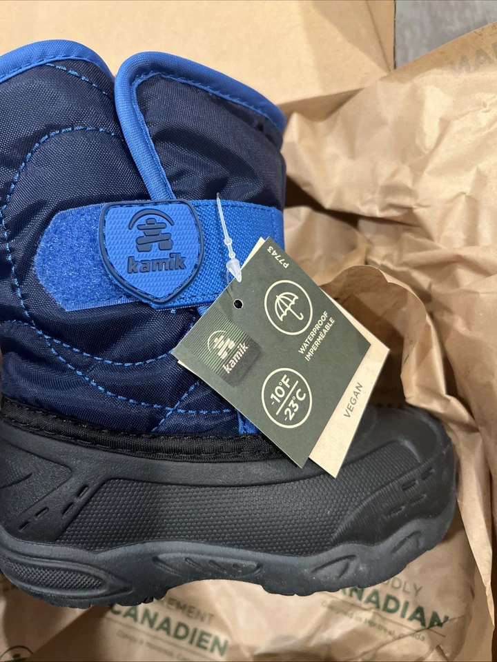 Talla 8 Niño Pequeño Kamik Snowbug 5 Azul Marino Impermeable Cálido Acogedor Bota de Nieve Niños Nuevo Foto 4 de 4