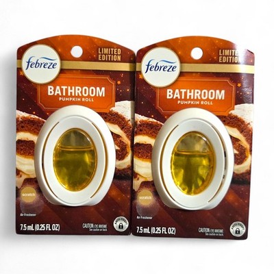 Qty 2 Febreze Bathroom / Small Spaces Pumpkin Roll LIMITED EDITION *NEW IN PKG*