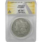 1904 S Morgan Dollar VF 35 Details ANACS Silver $1 Coin SKU:I21175