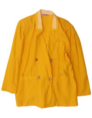 ROCCOBAROCCO Damen Zweireiher Blazer Jacke IT 44 Medium Gelb DU09