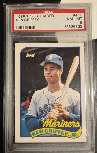 1989 Topps Traded - Ken Griffey Jr #41T (RC) PSA 8 LABEL ERROR Rookie