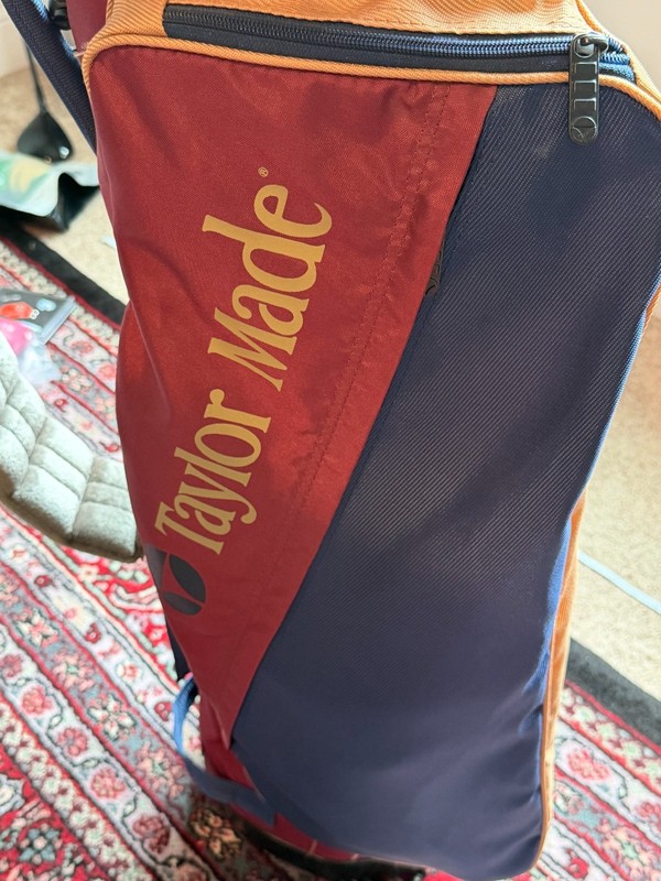 Vintage 1990s TaylorMade Carry Golf Bag 4-Way Divider Blue Maroon L👀k!!!