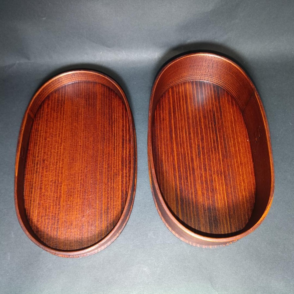 Jubako Bento Box Japanese Unused Odate magewappa Urushi lacquer Oval bento small Jubako Bento Box Japanese Unused Odate magewappa Urushi lacquer Oval bento small